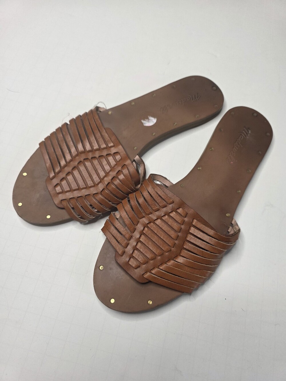 Madewell Willa Huarache Leather Slide Brown Womens 7.5 - Picture 2 of 6